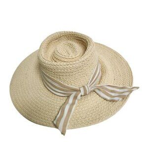 Vince Camuto Straw Panama Derby Fedora Hat One Size